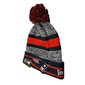 New England Patriots New Era knit pom hat beanie Blue And Red
